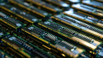Leinwandbilder - RAM modules primarily used as main memory in personal computers workstations and servers Big closeup : Generative AI