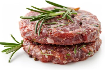 Wall Mural - Breaded burger meat on white background