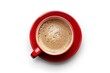 © TuruMuru - Red cup of coffee isolated on white background with clipping path from top view