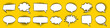 © Bilbo Baggins - Comic speech bubbles set. Retro empty message bubble with black halftone shadows on yellow background. Vintage design, pop art style.