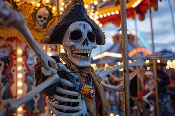 Skeleton pirate at Luna Park carnival