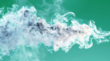 Poster - Smoke Graphic Art with Swirling Patterns. Ethereal Smoke Movement on a Vibrant Background. Abstract Smoke Formation in Fluid Motion