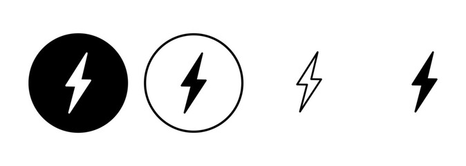 Wall Mural - Lightning icon set. electric icon vector. power icon. energy sign