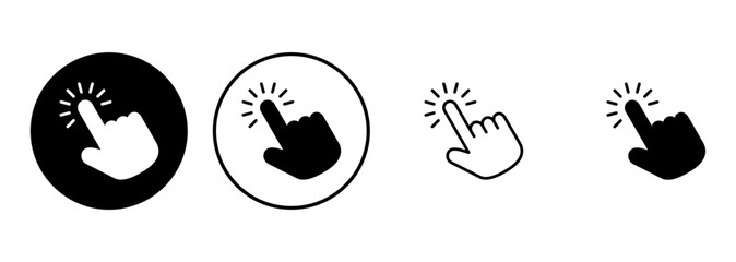 Poster - Hand cursor icon set. click icon vector. hand click. pointer