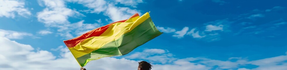 Sticker - A person with an Ethiopian flag