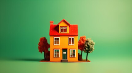 Canvas Print - house and tree made by midjourney