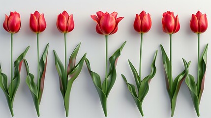 Wall Mural - Beautiful realistic tulip flowers