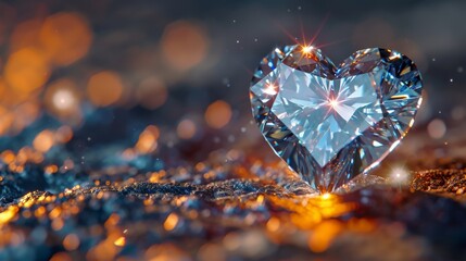 Wall Mural - Sparkling Heart Diamond.