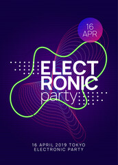 Wall Mural - Fest Event. Electro Invite. Edm Concert Graphic. Violet Discotheque Set. Party Background. Blue Techno Banner. Nightclub Audio Invitation. Pink Fest Event