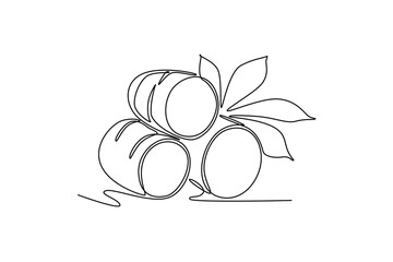 Single continuous line drawing of whole healthy organic cassava for plantation logo identity. Fresh edible starchy tuberous root concept for farm icon. One line draw graphic design vector illustration