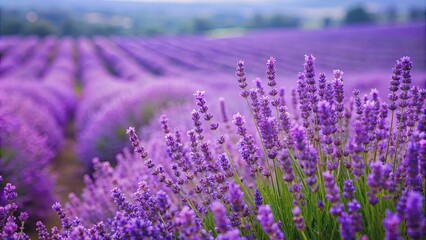 Wall Mural - Vibrant lavender flowers in full bloom , lavender, flowers, blooming, purple, garden, nature, spring, aroma, fragrant, plant