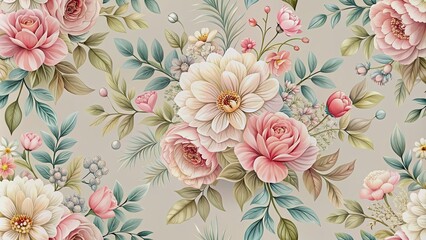  Abstract elegant seamless pattern with delicate floral elements, abstract, elegance, seamless, pattern, floral, background