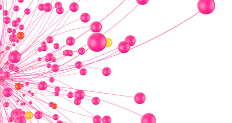 Poster - network shape. Abstract 3D render