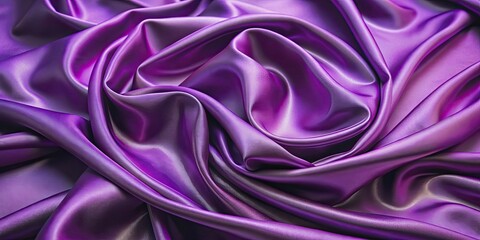 Wall Mural - Violet metallic silk satin fabric with elegant folds , luxurious, background, texture, shiny, glamorous, elegant, draping