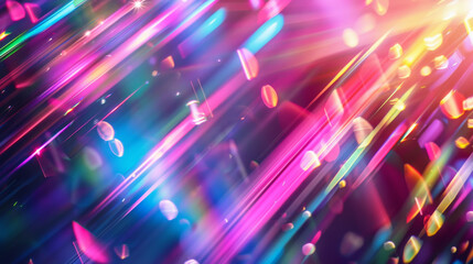 Colorful light streaks and bokeh effect with
