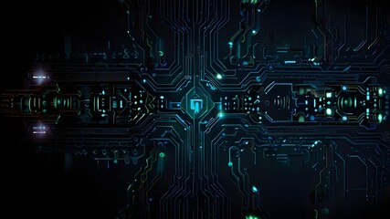 Wall Mural - abstract futuristic circuit computer internet technology board business dark background Generative AI