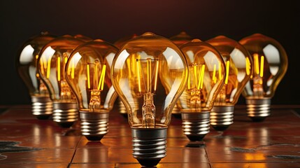Wall Mural - a row of light bulbs with the word light on them.