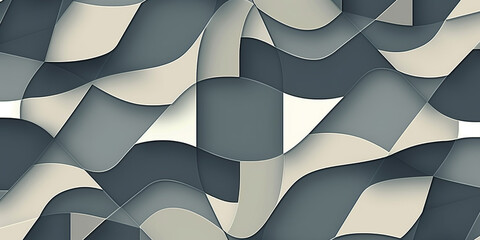 Poster - Abstract background with wavy shapes creating three dimensional illusion