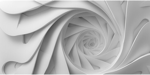 Poster - White abstract swirl background creating tunnel effect