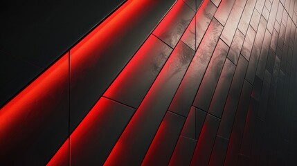 Wall Mural - abstract red and black are light pattern with the gradient is the with floor wall metal texture soft tech diagonal background black dark sleek clean modern.