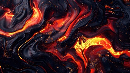Fototapete - Abstract swirly lava liquid background.