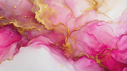 Wall Mural - Pink and gold alcohol ink isolated on background, alcohol ink, abstract, color, vibrant, design, texture, art, creative