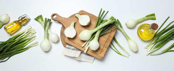 Wall Mural - Green onion, concept of fresh vegetable, fresh raw food