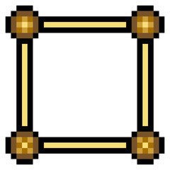 Wall Mural - Blank picture frame in pixel art style