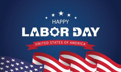 Wall Mural - Happy labor day in United States of America background vector illustration