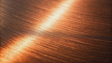 Wall Mural - Macro shot of a dark copper-colored surface, copper, metallic, texture, abstract, shiny, close-up, background, bronze