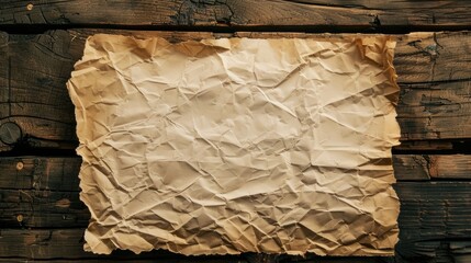 Wall Mural - Vintage filtered white paper on wooden surface