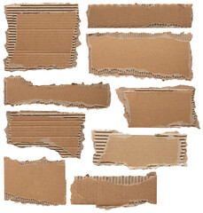 Wall Mural - Brown Cardboard paper piece isolated on white background