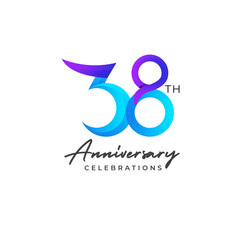 Wall Mural - 38 years anniversary logo design. Anniversary logo design template.