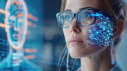 Poster - Woman using AI to assist in her small business operations, improving efficiency and productivity, Women, AI business