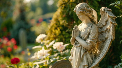 Angel Statue in a Garden