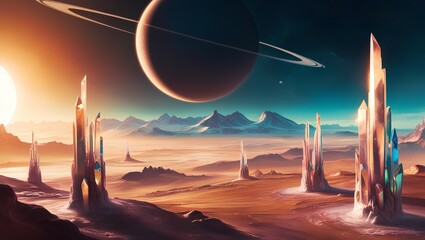 imagine and render an alien world orbiting a distant star