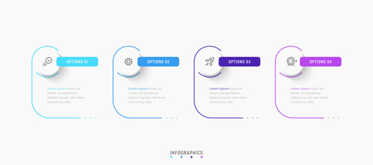 Wall Mural - vector infographic label design template with icons and 4 options or steps. can be used for process 