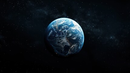 the planet earth on a black background