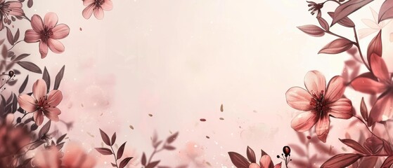 Wall Mural - Delicate pink flowers with soft petals. AI.