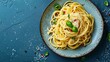 © Preecha - Detailed flat lay of a simple pasta dish with herbs and grated cheese, minimalist composition