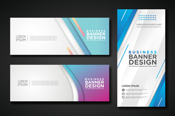 Poster - Set modern abstract banners for corporate concept, element design. Vector illustration