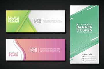 Poster - Set modern abstract banners for corporate concept, element design. Vector illustration