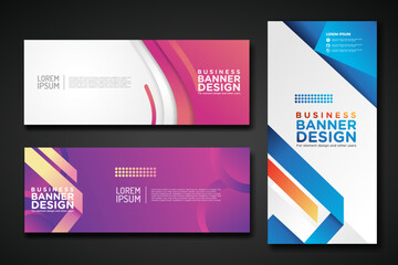 Poster - Set modern abstract banners for corporate concept, element design. Vector illustration