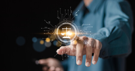 justice and laws concept. ai ethics or ai law, developing ai codes of ethics. compliance, regulation