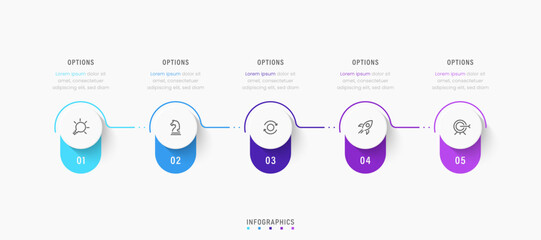 Wall Mural - vector infographic label design template with icons and 5 options or steps. can be used for process 