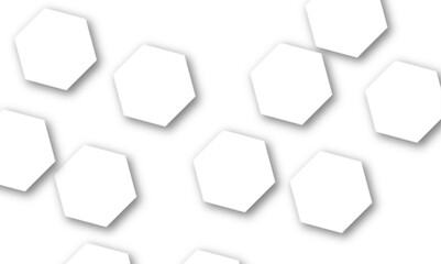 Poster - Abstract white hexagonal geometric background with shadow. Luxury White 3D futuristic honeycomb mosaic white background. Abstract white lines background. Vector Illustration.