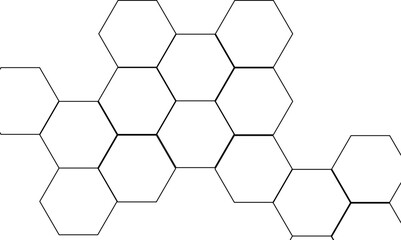 Poster - Abstract white and gray hexagon technology lines background. Abstract white and grey color hexagonal geometric background with copy space. Abstract white lines background.