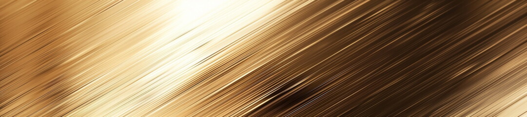 Wall Mural - Close-up of gold metal texture surface with fine scratches with dynamic diagonal pattern. Macro. Shiny and glossy. Sparkling with a ray of light.