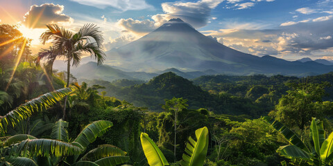 Canvas Print - A stunning photograph showing the main tourist attractions of Costa Rica