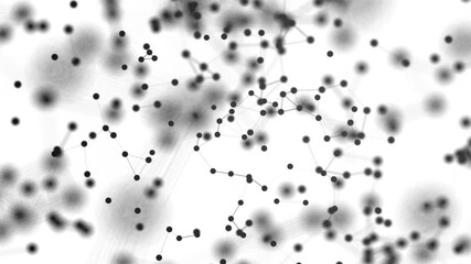 Poster - Abstract plexus technology background with glowing black connecting lines and dots or nodes. Digital data network connectivity concept.